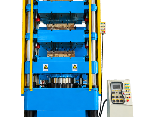 多層式煞車片成型機｜正面 / Multi-Layer Brake Pad Molding Machine — Front View / 多层式刹车片成型机｜正面